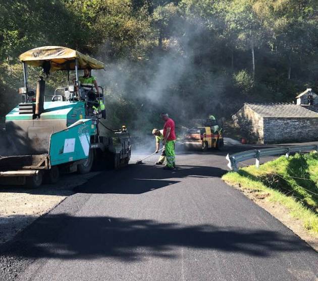 asfaltado Pavimentadoras y personas trabajando en el asfalto